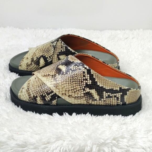 New leather Ganni Snakeskin slide sz 37 / 6.5 - Picture 3 of 11